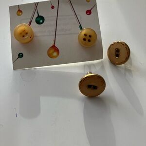 NEW Gold and Tan Button Set earrings